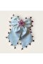 Handcrafted Needle Embroidery (Motif) 8 cm Automatic Metal Clip Trendy Buckle