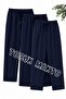 3 Pieces Unisex Regular Pipe Leg Navy Blue Color Sweatpants - 5