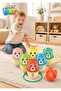 3-in-1 Bowling Game Set for Kids Colored Bear Pins Ring Toss Ball Throwing Indoor Play Toys - 7