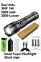 مصباح يدوي LED طراز XHP160، قوي وقابل لإعادة الشحن، مصباح تكتيكي، مصباح تخييم USB 26650، تصميم قصير