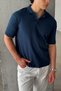 Men's 100% Cotton Buttoned Polo Collar T-Shirt - 2