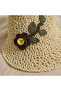 Spk-12006 Cream Floral Embroidered Handmade Straw Bucket Hat |   Eos Collective - 3