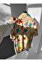 Krem Abstract Flower Cuban Collar Efil Efil Alaçatı Shirt - 2
