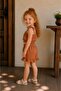 Girl's Muslin Elastic Crop Blouse & Ruffle Shorts Set - 2