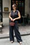Women's Sleeveless Belted Woven Modal Top and Bottom Set - 4