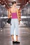 Nia women's organic cotton soft and flexible fabric ruffle detailed fuchsia tank top - 6
