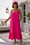 Fuchsia Skirt with Ruffles and Adjustable Straps Casual Viscose Standard Woven Dress 130 64 - 6