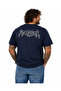 Men's Large Size Crew Neck T-Shirt Madness 26148 Navy Blue