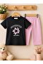 Super Star Printed Short Tights Girls' Summer Two-Piece Set - 5