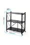 Black 3-Tier Foldable Steel Shelf 71×34×87cm – No Assembly, Expand & Use, 360° Wheels, Rust-Proof, Space-Saving Storage Rack for Kitchen & Bedroom - 2
