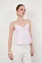 Striped Strap Blouse - Pink |   D2791