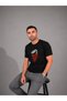 Red and Black Motivational Print Detailed Black Unisex T-Shirt - 3