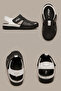 Breezewalk Lightweight and Flexible Sole Perforated Boys' Black and White Sandals - Velcro Back Strap - 6