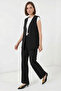 Women's V-Neck Black Two-Piece Set - 5