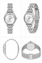 Silver Dial, Cut Glass Detail, Silver Metal Strap Women's Wristwatch - 3