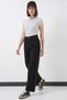 Women's High Waist Denim Wide Leg Black Palazzo Pants - 4