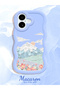 iPhone 17 Compatible Case Camera Protector Blue Silicone Couple Phone Case Landscape Pattern - 2