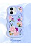 Infinix Smart 9 Compatible Case Camera Protector Blue Silicone Couple Phone Case Cover Floral Pattern - 2