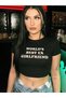 Women's Black Crop T-Shirt - World's Best Ex Girlfriend Printed 100% Cotton Crew Neck Crop - 4