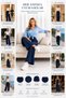 Women's high-waisted, crinkled fabric, wide-leg summer pants with elastic waistband and relaxed fit. - 8