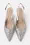 Women's Satin Stone Pointed Toe 5 cm Heeled Shoes