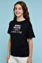 Typography Print T-Shirt with Crew Neck and Short Sleeves - 2