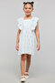 Printed Dress with Square Neck and Ruffle Sleeves - 3