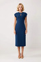 Women Midi Bodycon Dress Angel Sleeve Crew Neck Lined Stretchy Woven Comfortable Elegant Casual Comfortable - 4