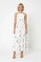 Women's Halter Neck Sleeveless Maxi Dress Animal Pattern Belted A-Line Shawl Woven Casual Daily Modern - 4