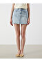 Blue Slim Fit Mini Jean Skirt - 2