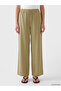 Khaki Women's Trousers with Elastic Waist - 2