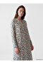 Beige Off-The-Shoulder A-Line Dress - 2