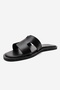 Biora Black Genuine Leather Women's Slippers - 6
