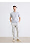 Beige Slim Fit Gabardine Men's Chino Trousers