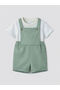 Lcw Baby Green Striped Baby Boy Salopet and T-Shirt Set - 3