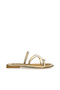 Women's Slippers with Gold Band and Flat Heel with Buckle - 5