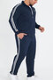 Men's Navy Blue Half Turtleneck Two Thread Large Size Tracksuit Set Lcv201550B - 3