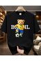 Brazil Themed Plush Bear Print Oversized Crewneck T-Shirt