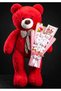 90cm Red Large Plush Teddy Bear with Pink Birthday Teddy Bear Bouquet, Balloon and Happy Birthday Card Detailed Gift Set