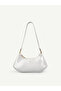 Wrinkled Textured White Shk280 Faux Leather, Single Compartment with Zipper, Hand, Arm and Shoulder Bag