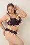 Purple Stone Large Size Empty Cup Bra Set - 4