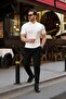 Men's knit pattern collar short sleeve knitwear t-shirt - 3