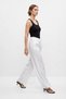 White Waist Slim Elastic Pocket Trousers 8168A - 2