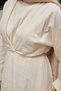 Women's Waist-Tie Linen Dress Cream - 5