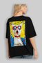 For the Love of Cats 36 Cats Printed Black Oversize T-Shirt 100% Cotton Unisex Cat Lover Premium Design - 4