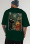 For the Love of Cats 110 Cat Printed Green Oversize T-Shirt 100% Cotton Unisex Cat Lover Premium Design - 5