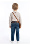 Boys' Casual Outfit: Striped Shirt, Jeans, Belt, and Bag - 4-Piece Set - 2