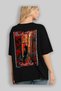 For the Love of Cats 85 Cat Printed Black Oversize T-Shirt 100% Cotton Unisex Cat Lover Premium Design - 4