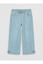 Vizyon New Season Girls' Jean Trousers with Elastic Waist and Bow - 2