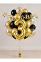 -3- Age Gold Happy Birthday Banner Themed Balloon Bundle 15 Pieces